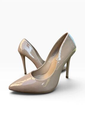 Steve Madden Klory Patent Nude Pointed Toe Stiletto Pumps Size 8